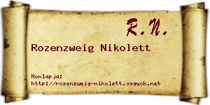 Rozenzweig Nikolett névjegykártya